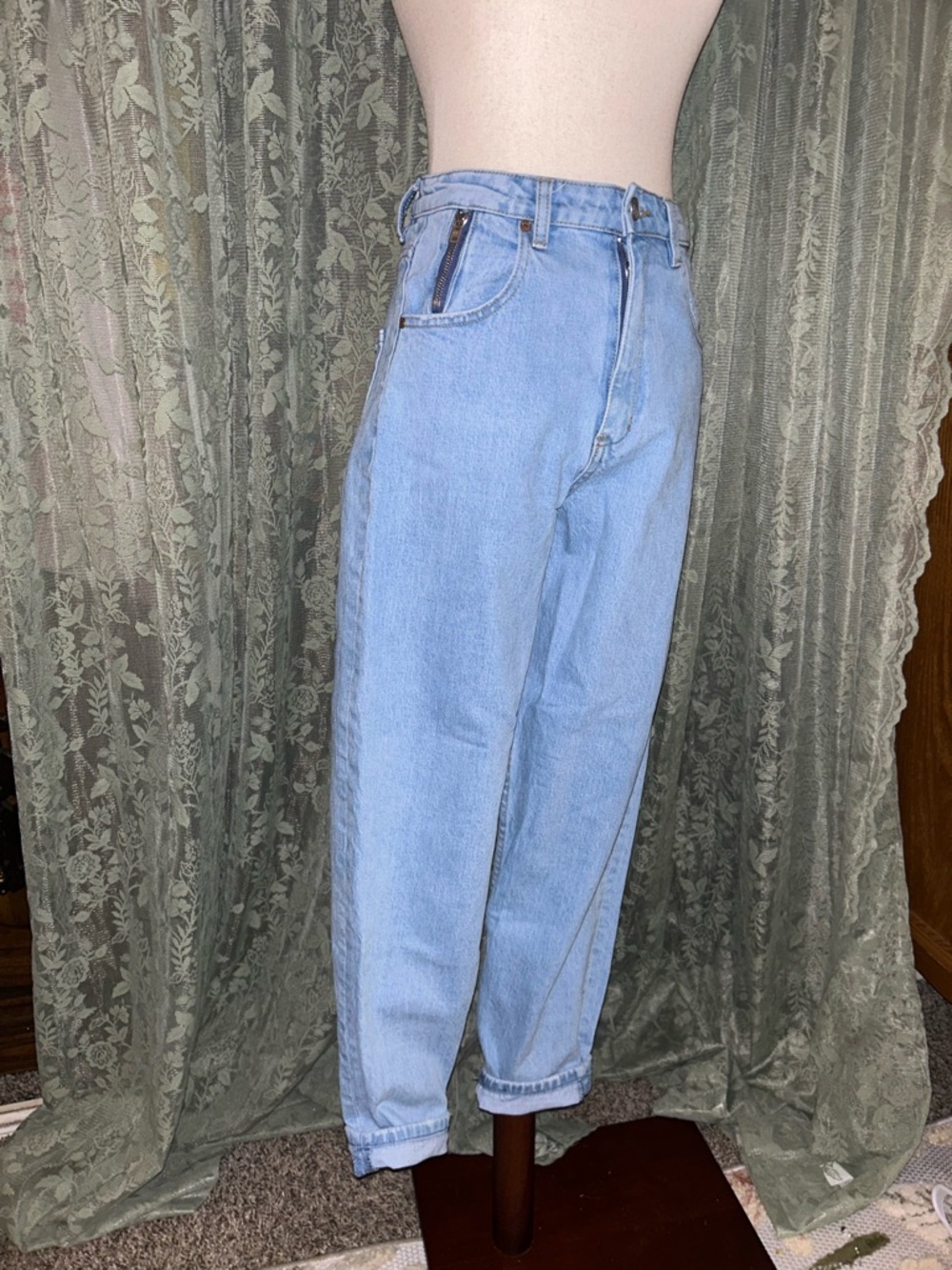 Free People ZGY Denim High-Waist Light Blue Denim Mom Jeans